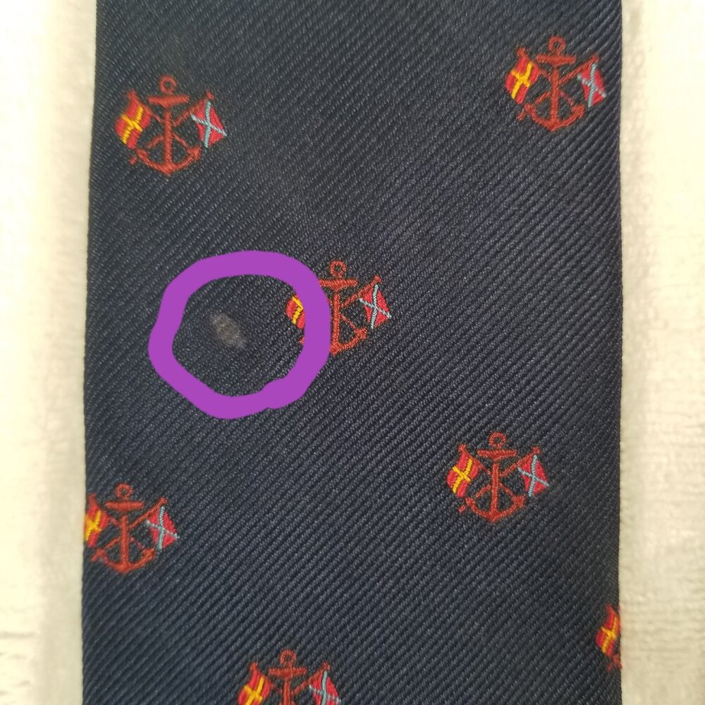 Brooks Brothers Makers Men Tie Silk Blend Made in England W 3 3/8 by L 55.5 Flag - Picture 8 of 8